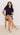 Lila Pointelle Knit Tee - Navy
