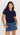 Lila Pointelle Knit Tee - Navy