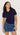 Lila Pointelle Knit Tee - Navy