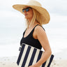 Stash Bag Large Canvas - Navy Stripe