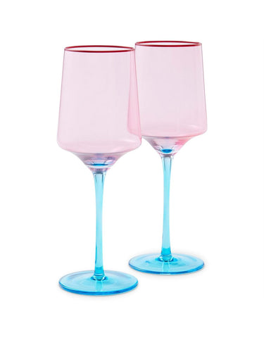 Rose with a Twist Vino Glass - 2pc Set