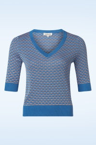Alina Knitted Jumper - Blue and Orange