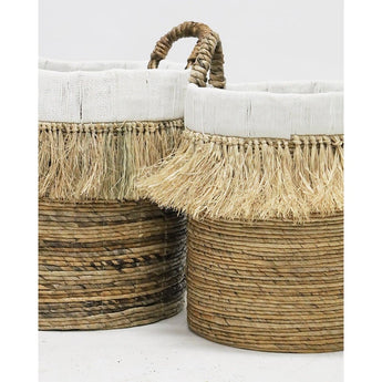 Adele Baskets - Natural & White Set of 2