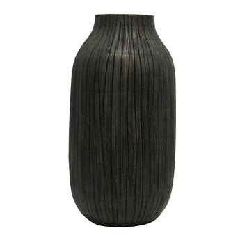 Matt Black Textured Resin Vase - Ivory & Beech
