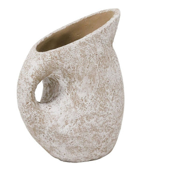 Lima Ceramic Jug Vase - Distres White