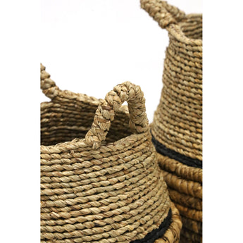 Bura Honeycomb Baskets - Natural & Black Set of 2
