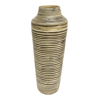 Delvine Bamboo Vase - Black / Natural - Ivory & Beech