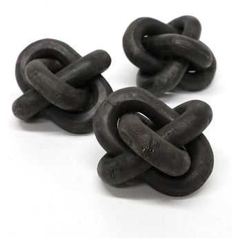 Wooden Chain Ball Deco - Distressed Black
