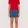 Lila Pointelle Knit Tee - Red