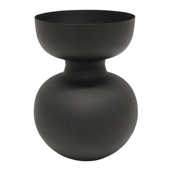 Matt Black Juno Iron Vase - Ivory & Beech