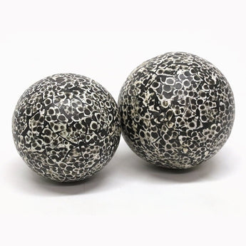 10cm Mai Tai Bamboo / Egg Shell Deco Ball - Black/White