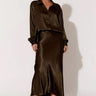 Bonnie Satin Skirt - Chocolate