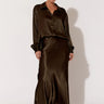 Brooklyn Satin Shirt - Chocolate