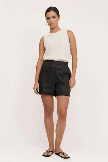 Trinity Linen Short - Black