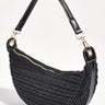 Sienna Crescent Paper Weave Handbag - Black