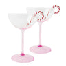 Candy Cane Coupe Glass - 2P Set