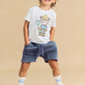 Kids Slouch Short - Washed Navy