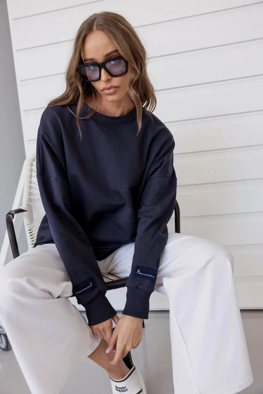 Bounty Long Sleeve Top - Navy