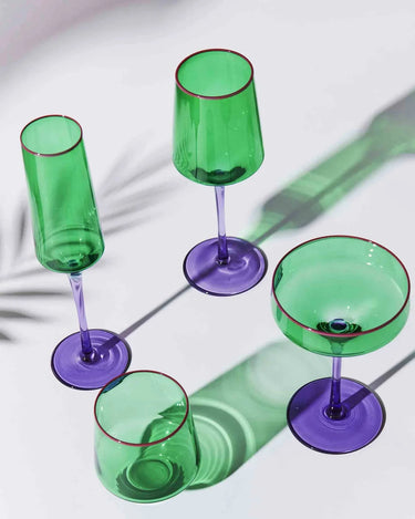 Jaded Champagne Glass - 2pc Set