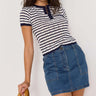 Chloe Striped Knit Tee - Blue/White
