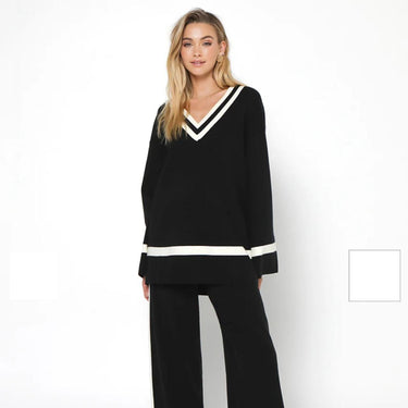 Varsity Knit Jumper - Black