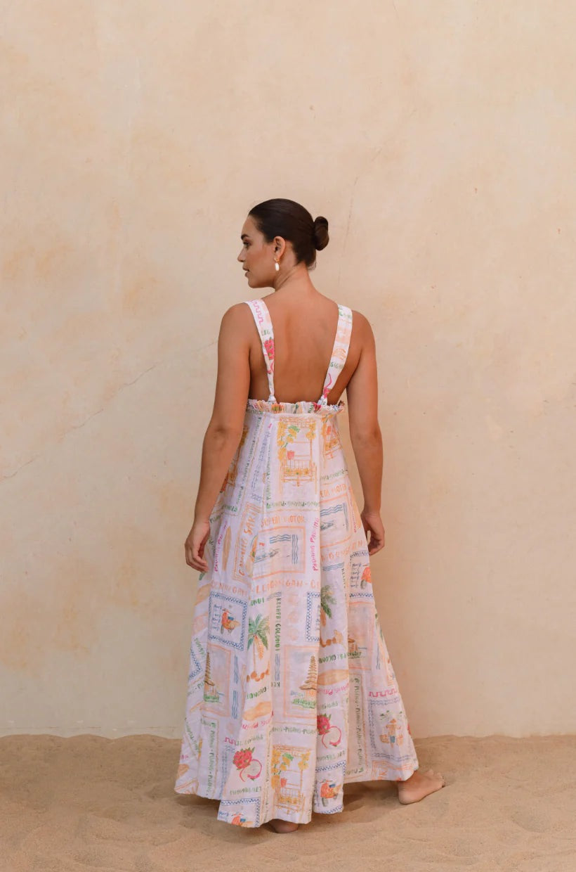 Susie Linen Dress - Bali Ivory & Beech Susie Linen Dress - Bali Ivory & Beech