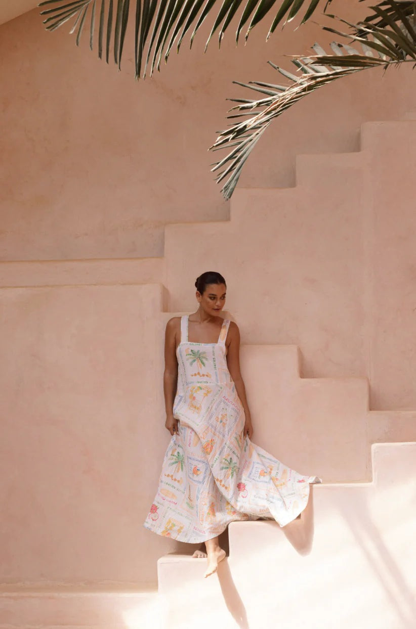 Susie Linen Dress - Bali Ivory & Beech Susie Linen Dress - Bali Ivory & Beech
