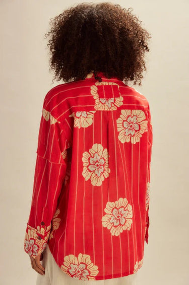 Hidden Flower Camo Shirt - Cherry Combo