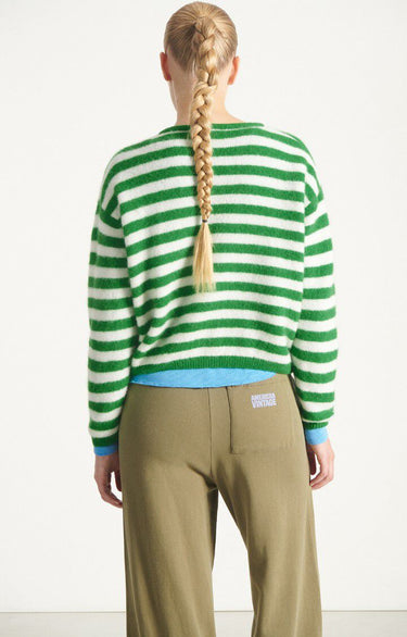 Vito Cardigan - Striped White Clover