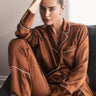 Titiana Brown Satin Long Pj