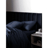 Stylish Nordic Navy Portuguese Cotton Duvet Cover Set - Ivory & Beech