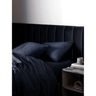 Stylish Nordic Navy Portuguese Cotton Sheet Set - Ivory & Beech
