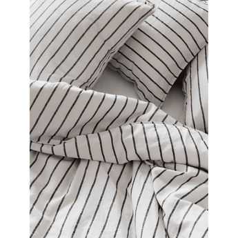  Quality Loft Graphite Linen & Cotton Duvet Cover Set - Ivory & Beech